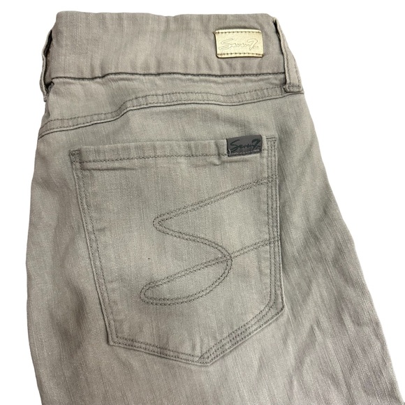 Seven7 Womens Mid Rise Skinny tummyless Jeans Light grey Size 12 !! - Picture 3 of 13